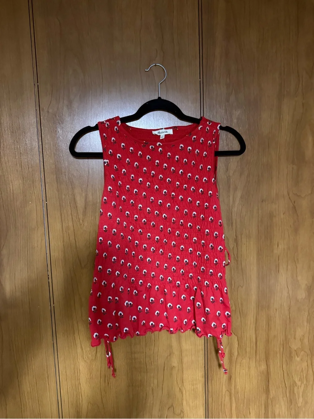Madewell Side-Tie Smocked Tank